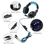 Gaming Headset Headphones with Mic LED Light & Volume Control for Xbox One PS4 PC (3.5mm Splitter Cable Included)-Supreme Wizardry