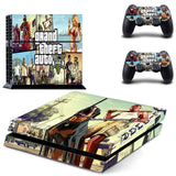 Grand Theft Auto 5 GTA 5 For PS4 Console Vinyl Skin Sticker Controle for Playstation Cover skin 4 + 2 Controllers Gamepad Decal