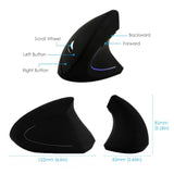 Wireless Mouse Ergonomic Optical 2.4G 800/1200/1600DPI Colorful Light Wrist Healing Vertical Mice