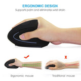 Wireless Mouse Ergonomic Optical 2.4G 800/1200/1600DPI Colorful Light Wrist Healing Vertical Mice
